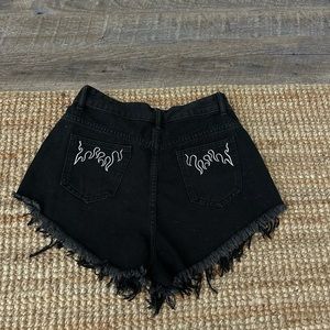 SHEIN black flame shorts too big only worn once